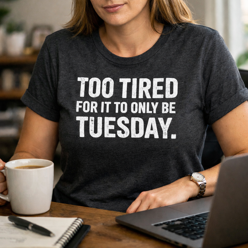 "TOO TIRED FOR TUESDAY" T-SHIRT