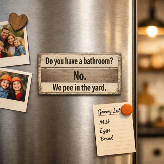 "DO YOU HAVE A BATHROOM" MAGNET