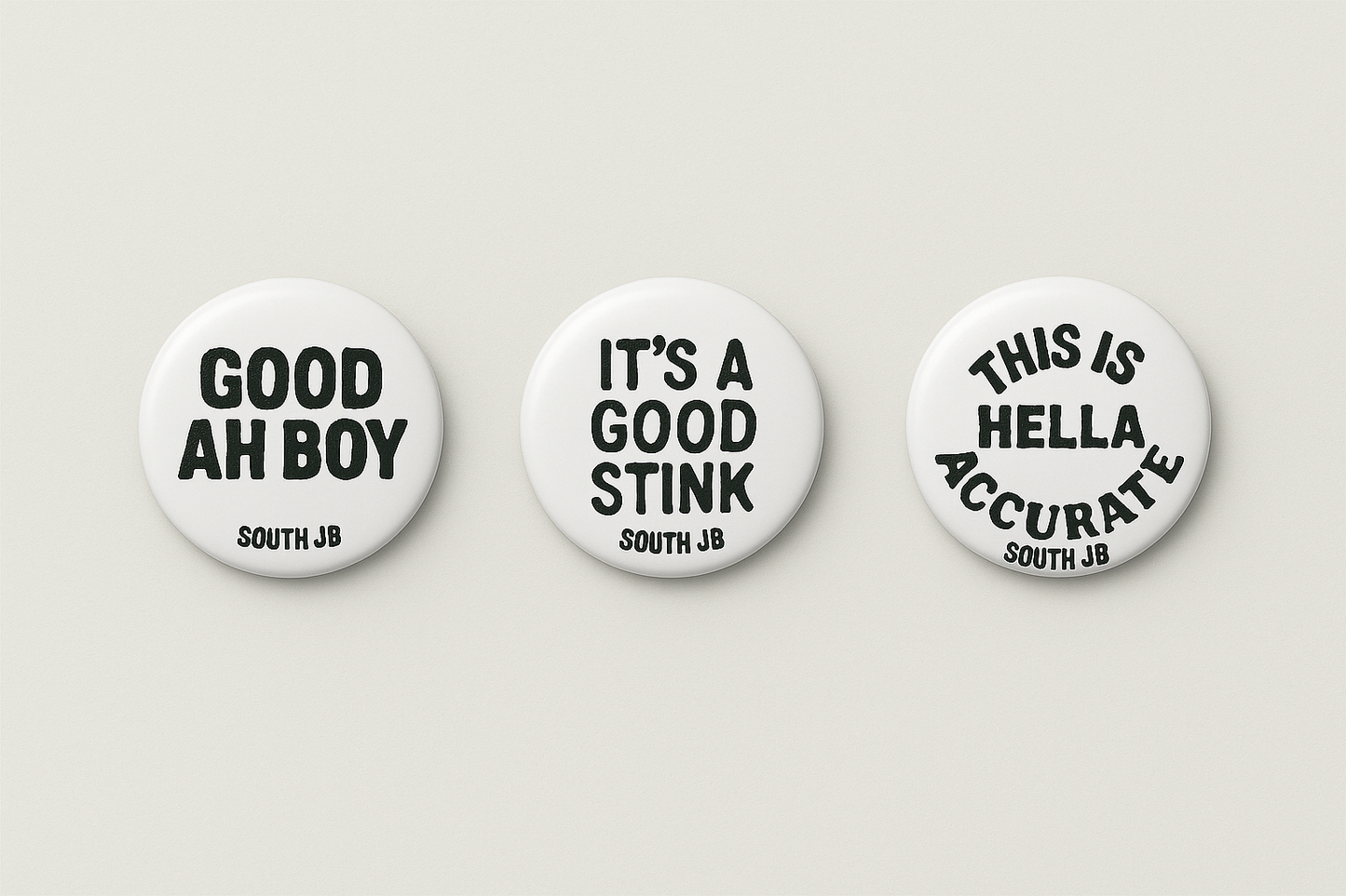 “Good Ah Boy” 3-Pin Pack – South JB Classics